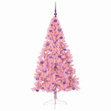 Vidaxl kunstmatig voorverlicht kerstboom met 300 led roze 180 cm pvc