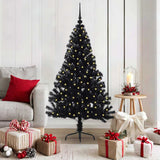 Vidaxl kunstmatig voorverlicht kerstboom met 150 led zwart 150 cm pvc