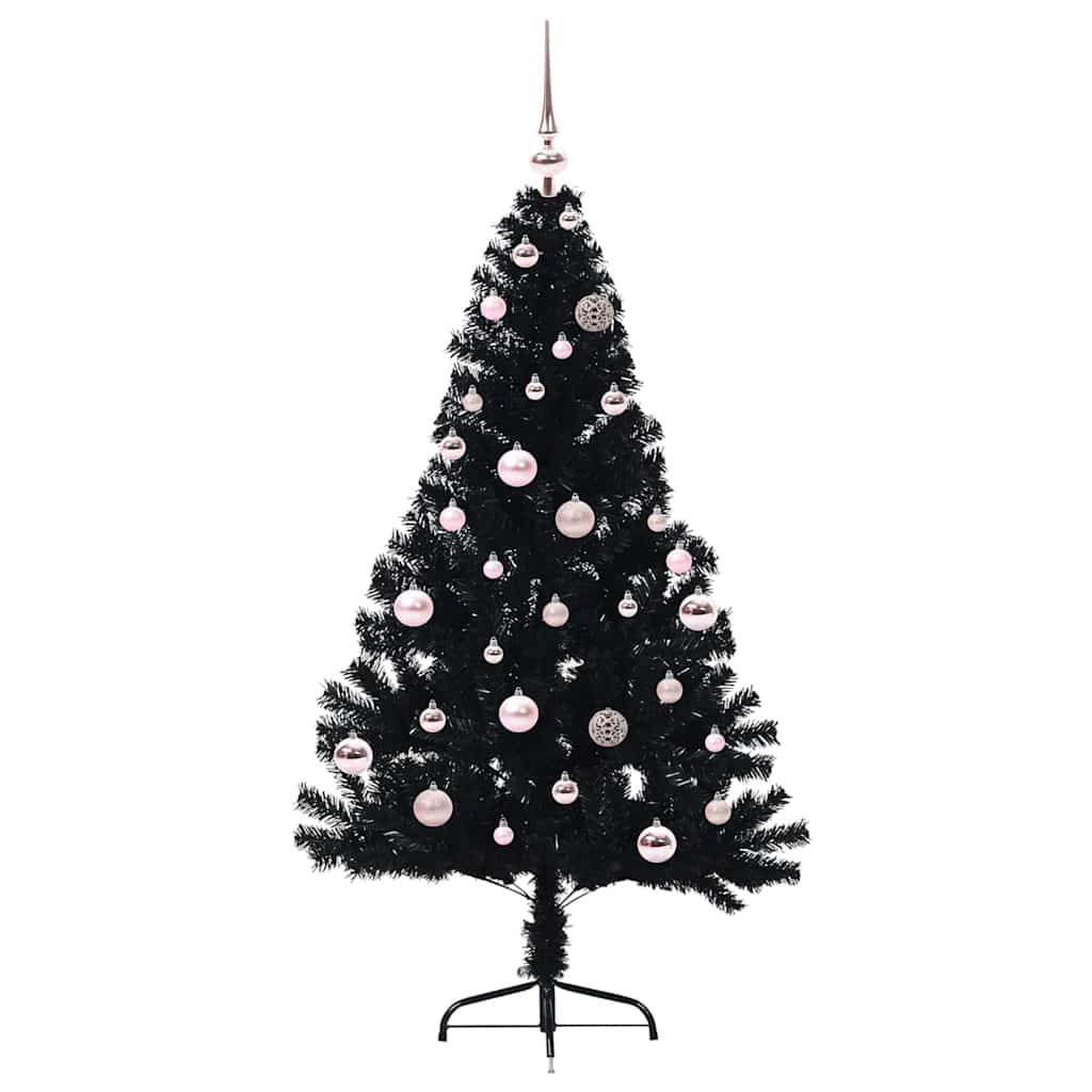 Vidaxl kunstmatig voorverlicht kerstboom met 150 led zwart 150 cm pvc