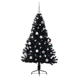 Vidaxl kunstmatig voorverlicht kerstboom met 150 led zwart 150 cm pvc