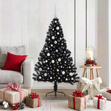 Vidaxl kunstmatig voorverlicht kerstboom met 150 led zwart 150 cm pvc