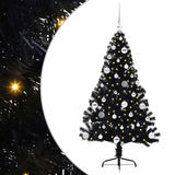 Vidaxl kunstmatig voorverlicht kerstboom met 150 led zwart 150 cm pvc