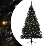 Vidaxl kunstmatig voorverlicht kerstboom met 300 led zwart 180 cm pvc