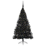 Vidaxl kunstmatig voorverlicht kerstboom met 300 led zwart 180 cm pvc