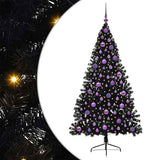 Vidaxl kunstmatig voorverlicht kerstboom met 300 led zwart 180 cm pvc
