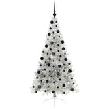 Vidaxl kunstmatig voorverlicht kerstboom met 300 led zilver 210 cm pet