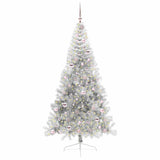 Vidaxl kunstmatig voorverlicht kerstboom met 300 led zilver 210 cm pet