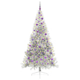 Vidaxl kunstmatig voorverlicht kerstboom met 300 led zilver 210 cm pet