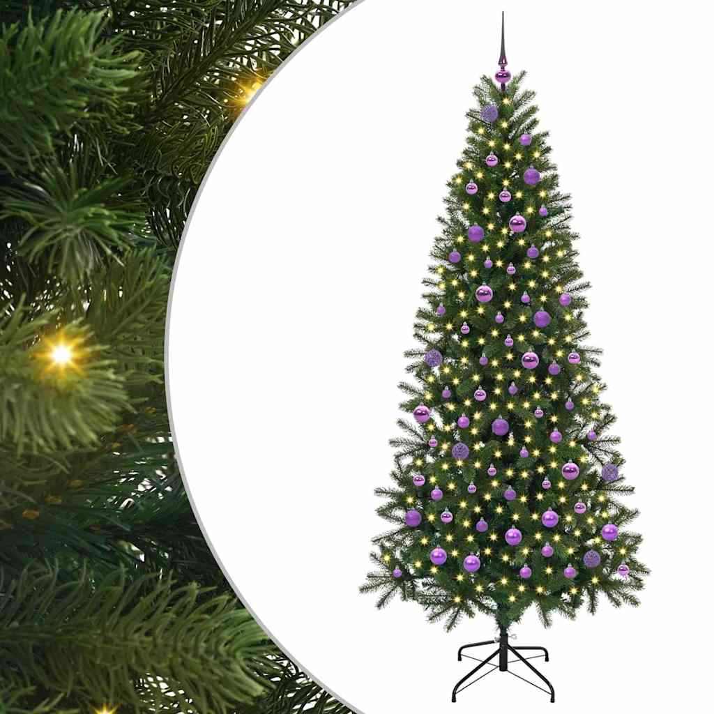 Vidaxl kunstkerstboom met 300 led met standaard groen 210 cm pe en pvc