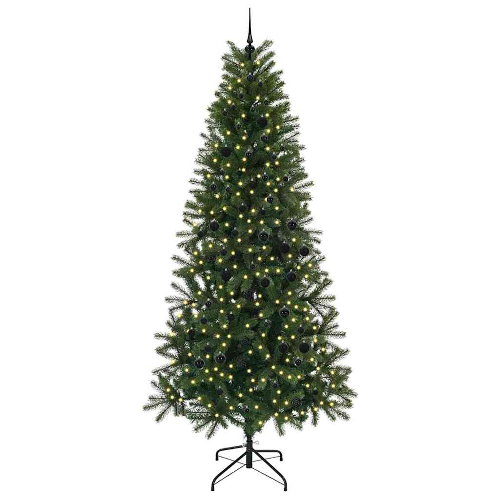 Vidaxl kunstkerstboom met 300 led met standaard groen 240 cm pe en pvc