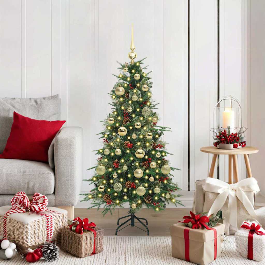 Vidaxl kunstmatige inklapbare kerstboom groen 120 cm pe en pvc