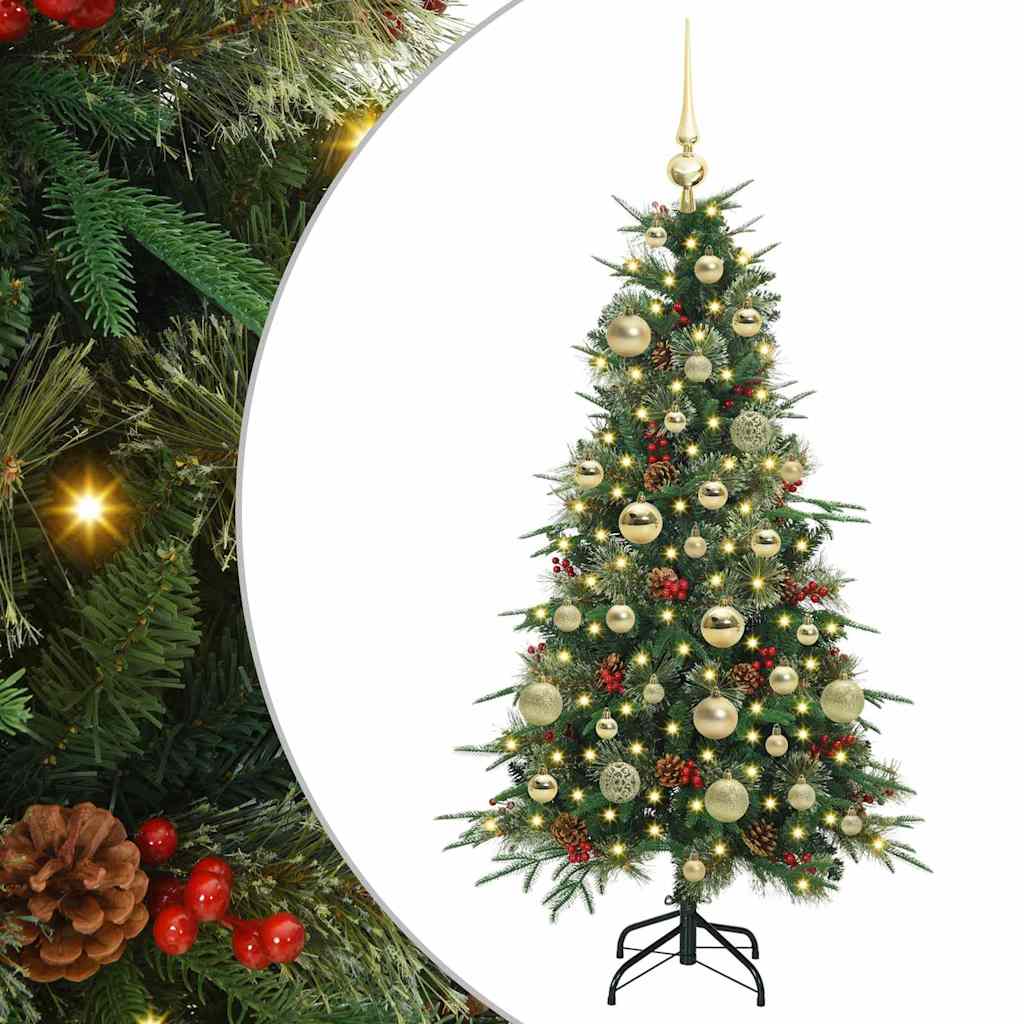 Vidaxl kunstmatige inklapbare kerstboom groen 120 cm pe en pvc
