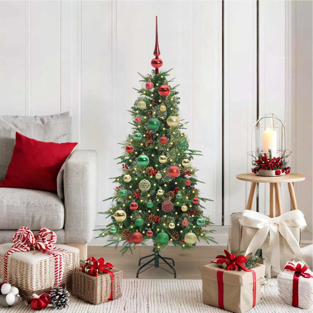 Vidaxl kunstmatige inklapbare kerstboom groen 120 cm pe en pvc