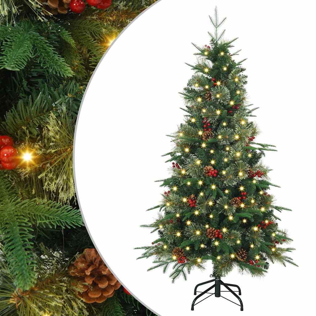 Vidaxl kunstmatige inklapbare kerstboom groen 150 cm pe en pvc