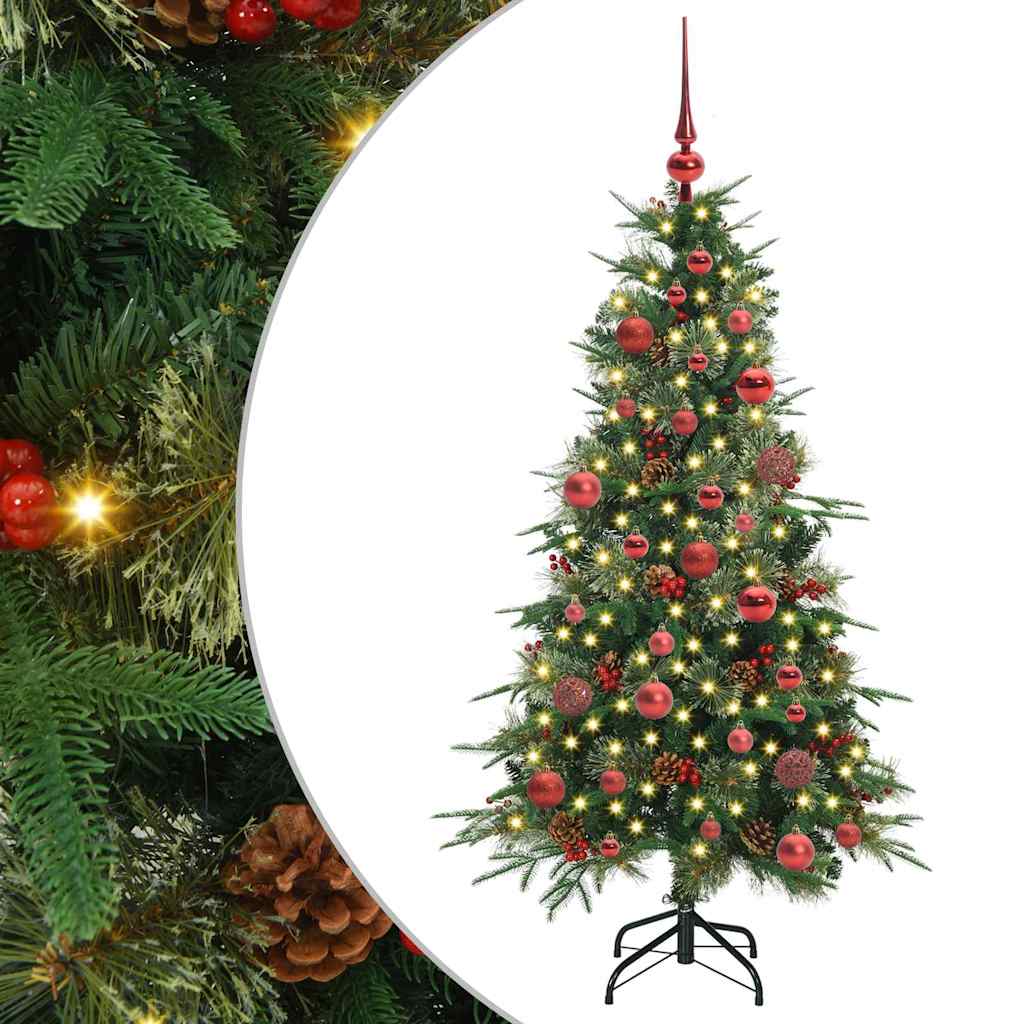Vidaxl kunstmatige inklapbare kerstboom groen 150 cm pe en pvc