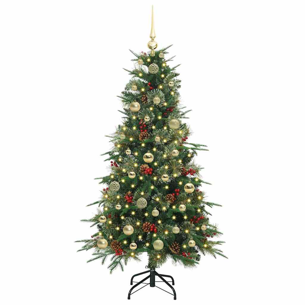 Vidaxl kunstmatige inklapbare kerstboom groen 150 cm pe en pvc