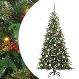 Vidaxl kunstmatige inklapbare kerstboom groen 180 cm pe en pvc