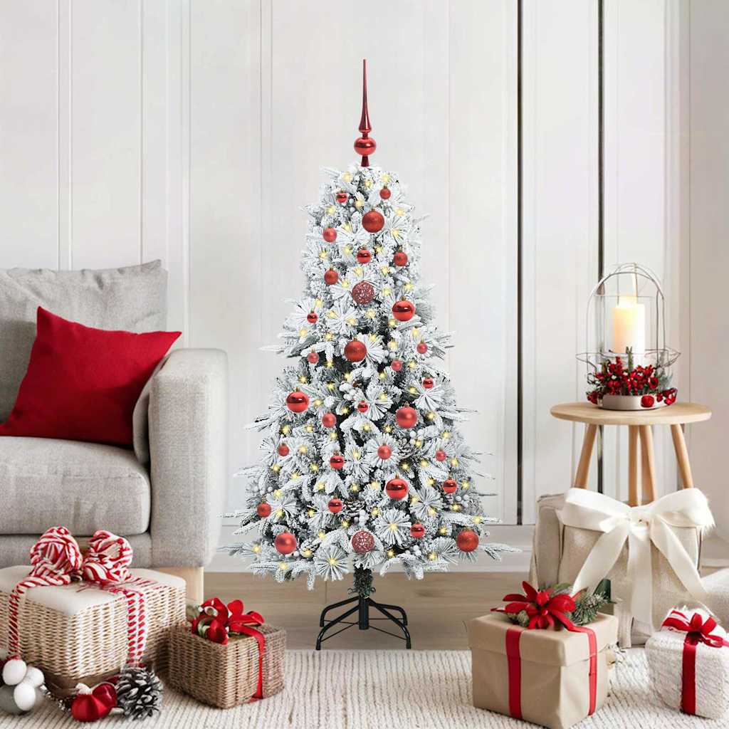 Vidaxl kunstmatige inklapbare kerstboom wit 120 cm pe en pvc