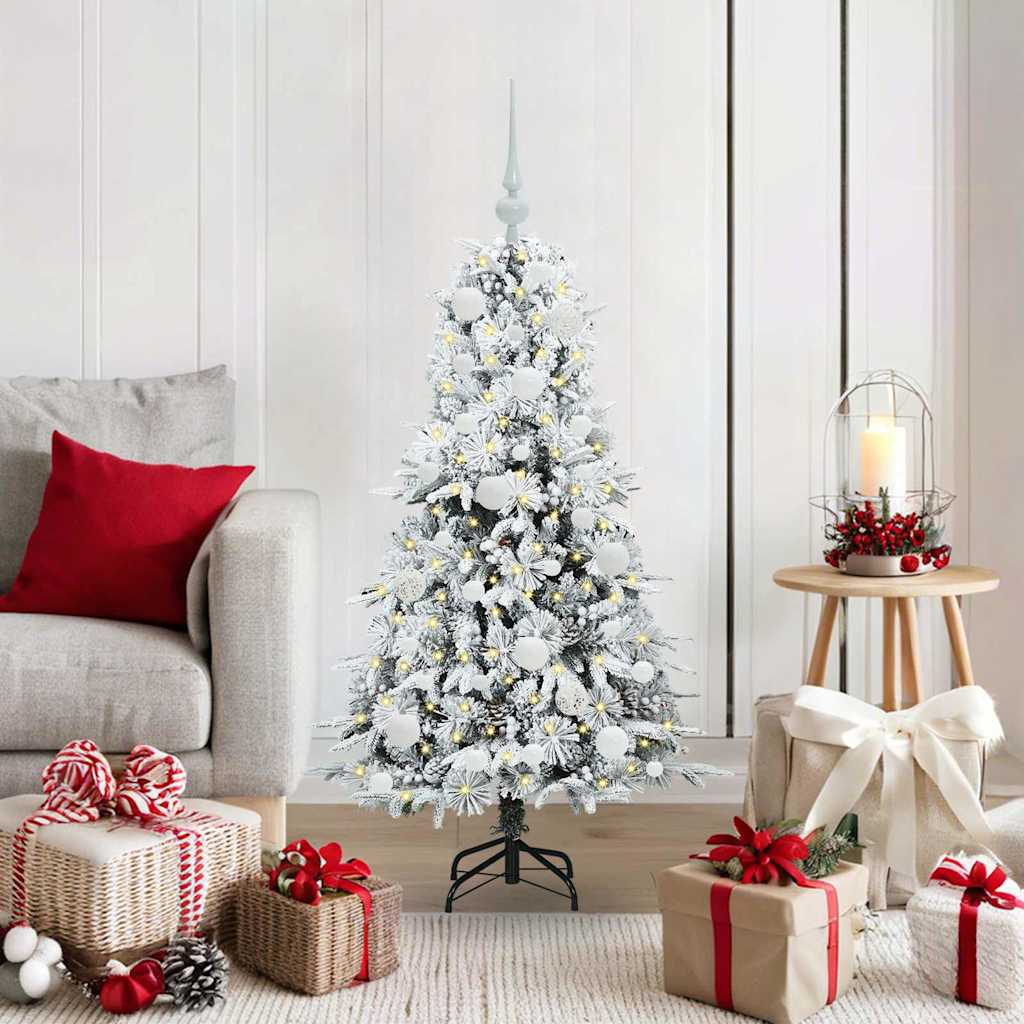 Vidaxl kunstmatige inklapbare kerstboom wit 120 cm pe en pvc