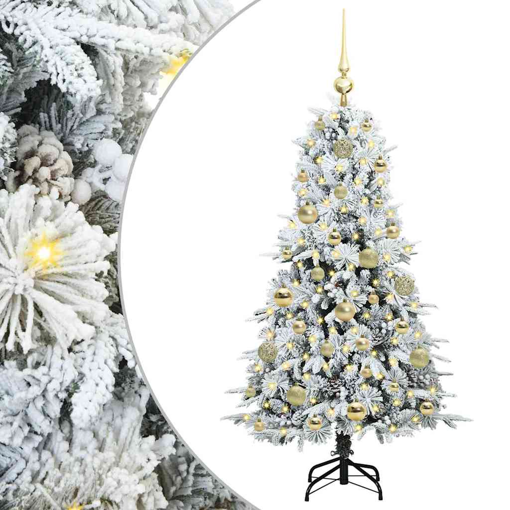 Vidaxl kunstmatige inklapbare kerstboom wit 120 cm pe en pvc