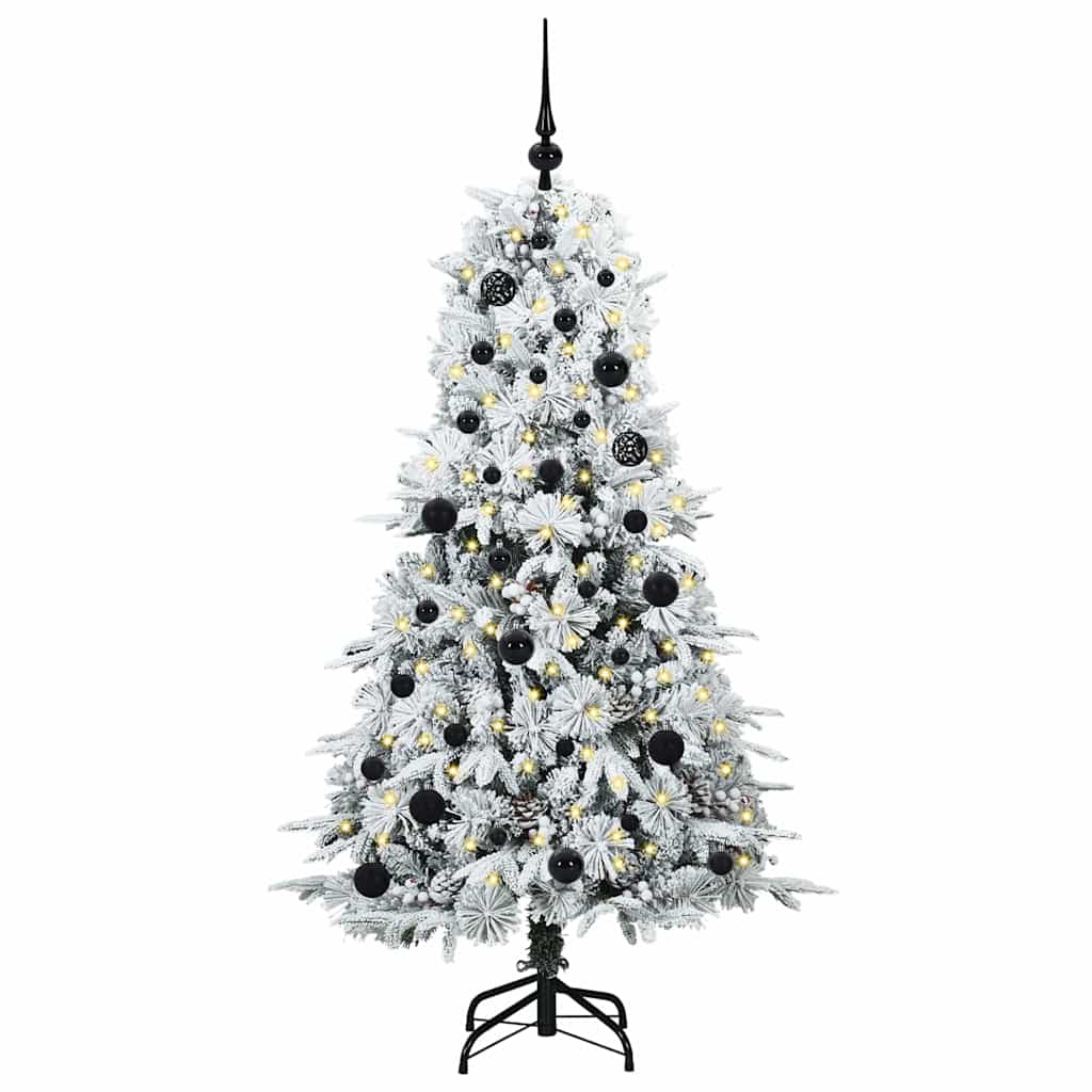 Vidaxl kunstmatige inklapbare kerstboom wit 150 cm pe en pvc