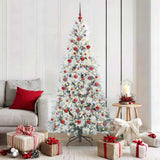 Vidaxl kunstmatige inklapbare kerstboom wit 180 cm pe en pvc