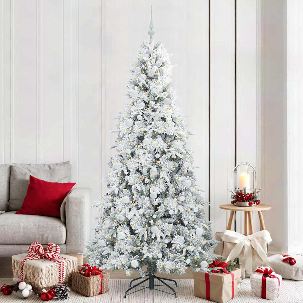 Vidaxl kunstmatige inklapbare kerstboom wit 210 cm pe en pvc
