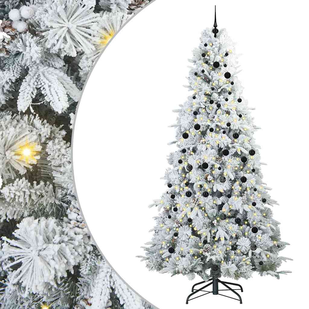 Vidaxl kunstmatige inklapbare kerstboom wit 240 cm pe en pvc