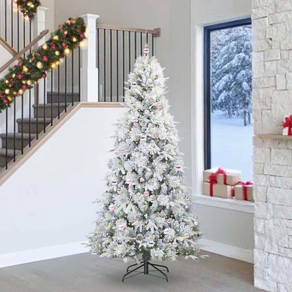 Vidaxl kunstmatige inklapbare kerstboom wit 240 cm pe en pvc