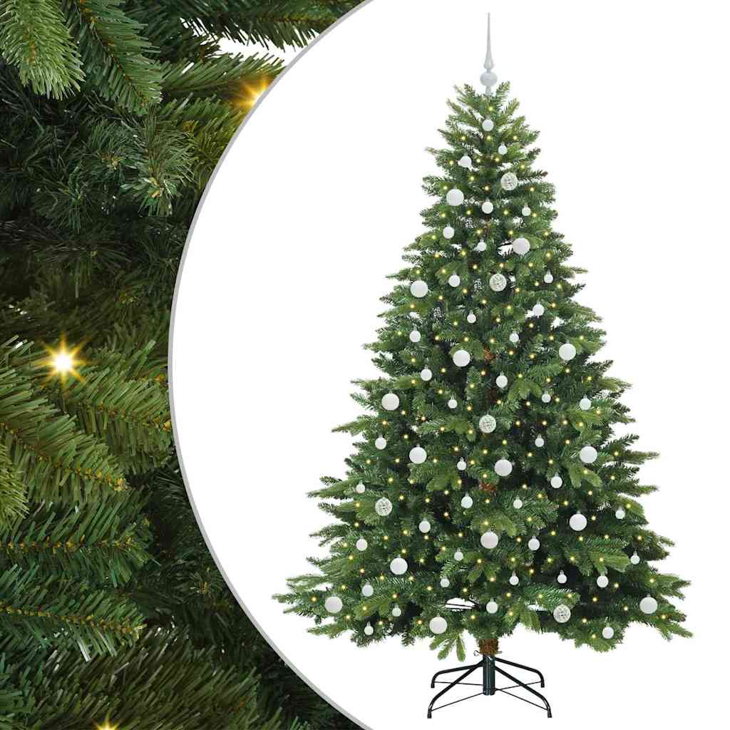 Vidaxl kunstkerstboom met 300 led met standaard groen 210 cm pe en pvc