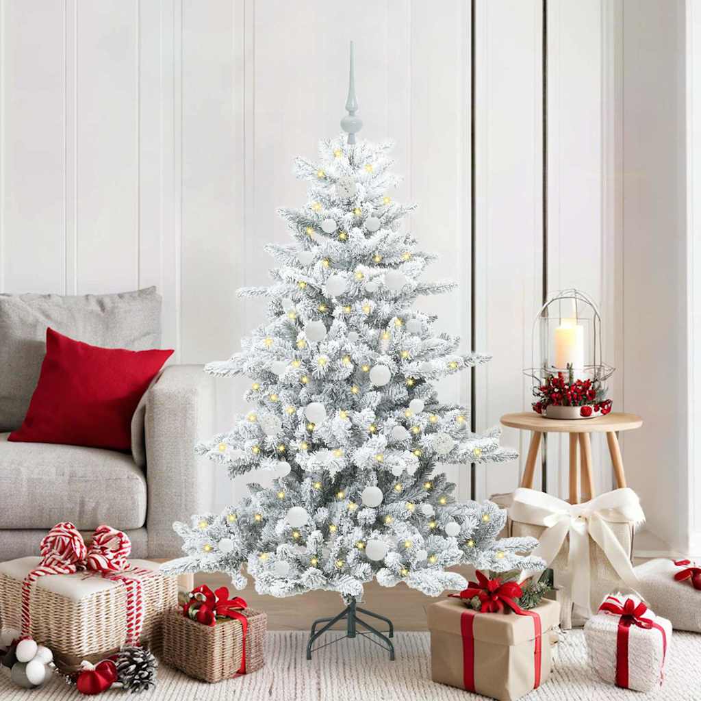Vidaxl kunstmatige inklapbare kerstboom wit 150 cm pvc en staal