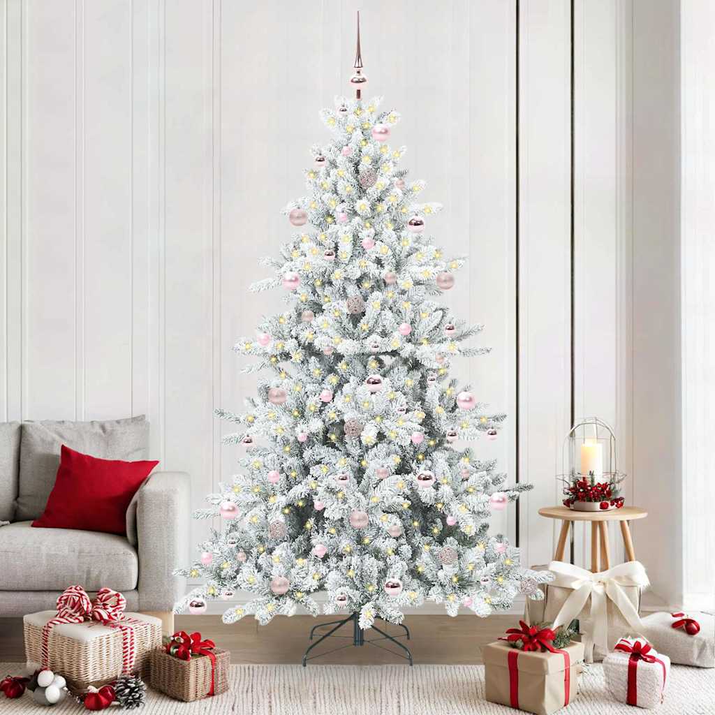 Vidaxl kunstmatige inklapbare kerstboom wit 210 cm pvc en staal