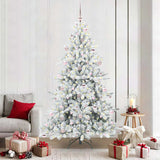 Vidaxl kunstmatige inklapbare kerstboom wit 210 cm pvc en staal