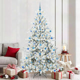 Vidaxl kunstmatige inklapbare kerstboom wit 210 cm pvc en staal