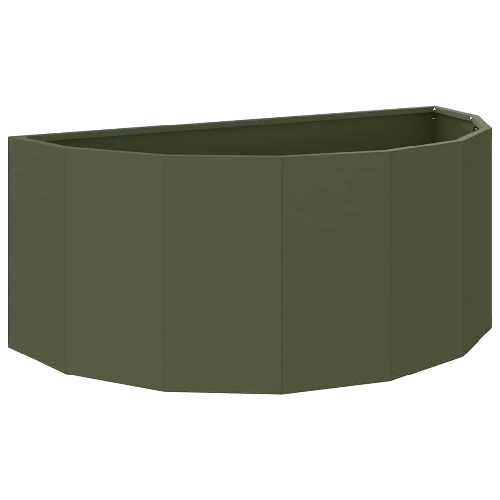 Vidaxl plantenbak olijf groen 90 x 45 x 35 cm staal