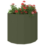 Vidaxl plantenbak olijf groen 60 x 30 x 50 cm staal
