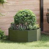 Vidaxl plantenbak olijf groen 90 x 90 x 35 cm staal