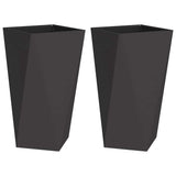 Vidaxl plantenbak 2 pcs zwart 40 x 40 x 75 cm staal
