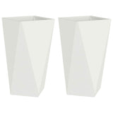 Vidaxl plantenbak 2 pcs wit 40 x 40 x 75 cm staal