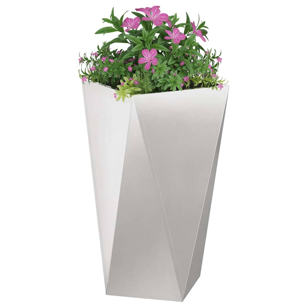 Vidaxl plantenbak zilver 40 x 40 x 75 cm roestvrij staal