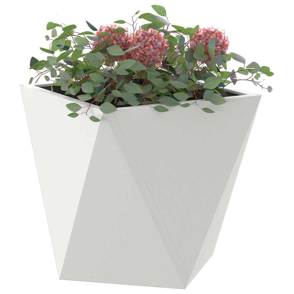 Vidaxl plantenbak 2 pcs wit 30 x 30 x 30 cm staal