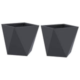 Vidaxl plantenbak 2 pcs antraciet 30 x 30 x 30 cm staal