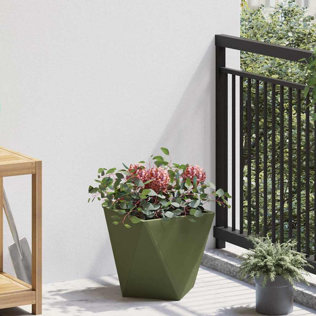 Vidaxl plantenbak olijf groen 30 x 30 x 30 cm staal