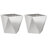 Vidaxl plantenbak 2 pcs zilver 40 x 40 x 40 cm roestvrij staal