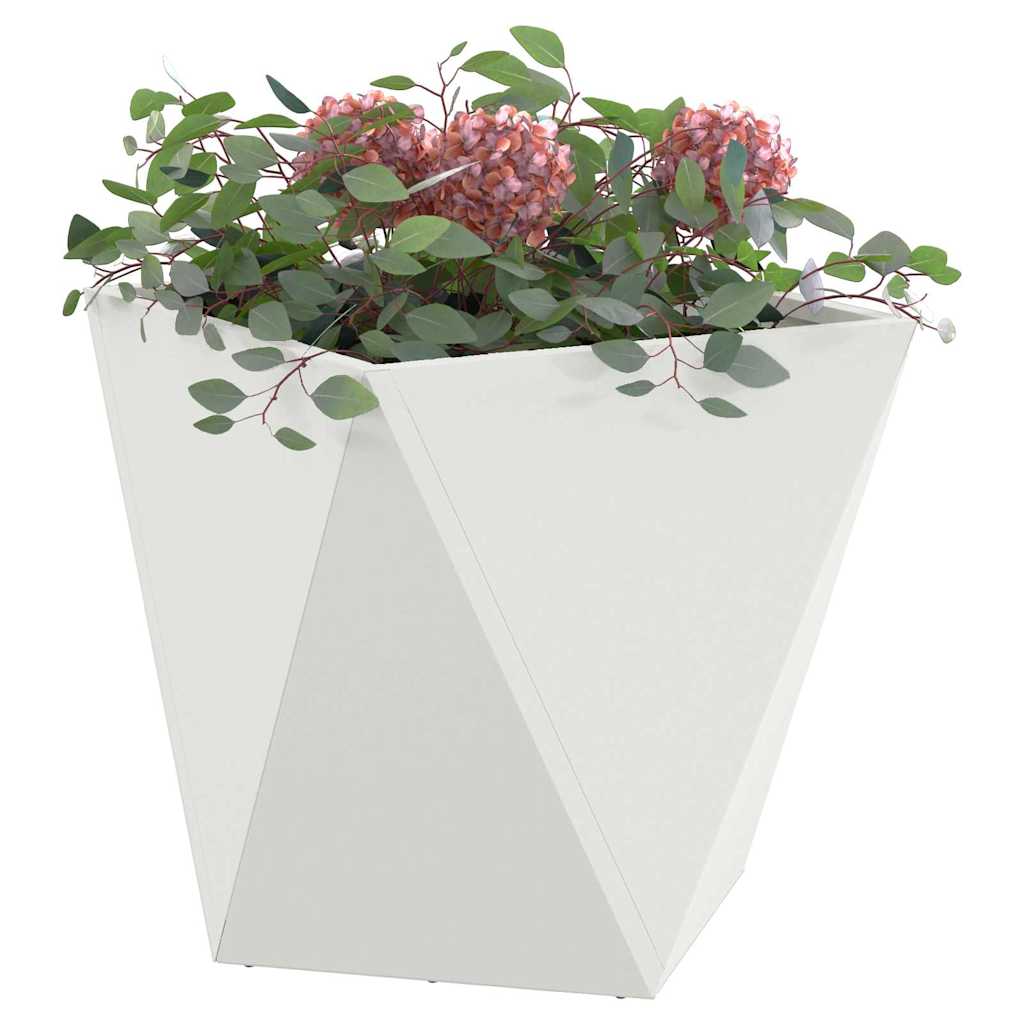 Vidaxl plantenbak 2 pcs wit 50 x 50 x 50 cm staal
