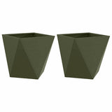 Vidaxl plantenbak 2 pcs olijf groen 50 x 50 x 50 cm staal