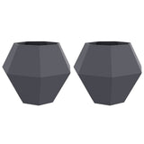 Vidaxl plantenbak 2 pcs antraciet 100 x 100 x 80 cm staal
