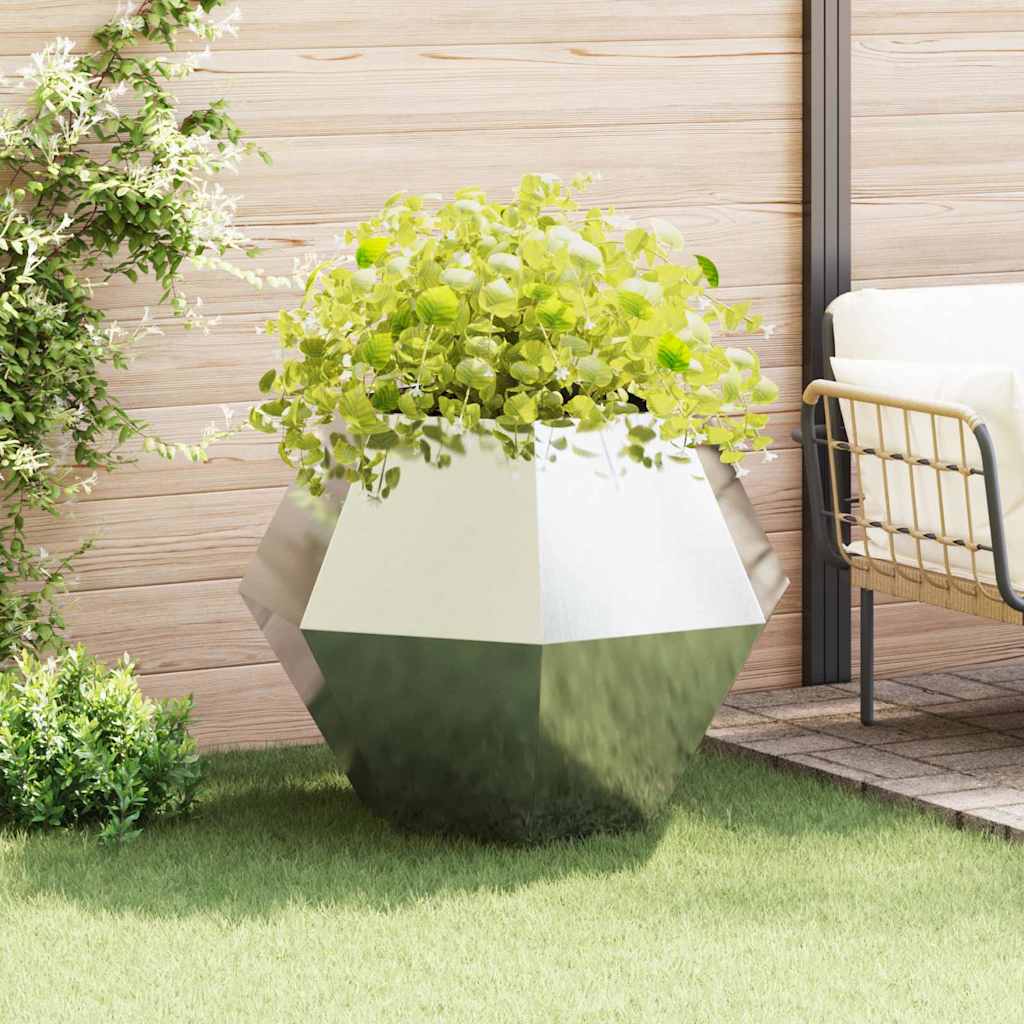 Vidaxl plantenbak zilver 100 x 100 x 80 cm roestvrij staal