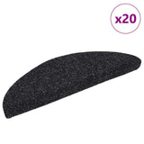 Vidaxl trapmatten zelfklevend 20 stuks 56x17x3 cm zwart halfrond