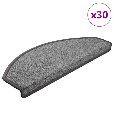 Vidaxl trapmatten 30 st 65x24x4 cm donkergrijs halfrond groot
